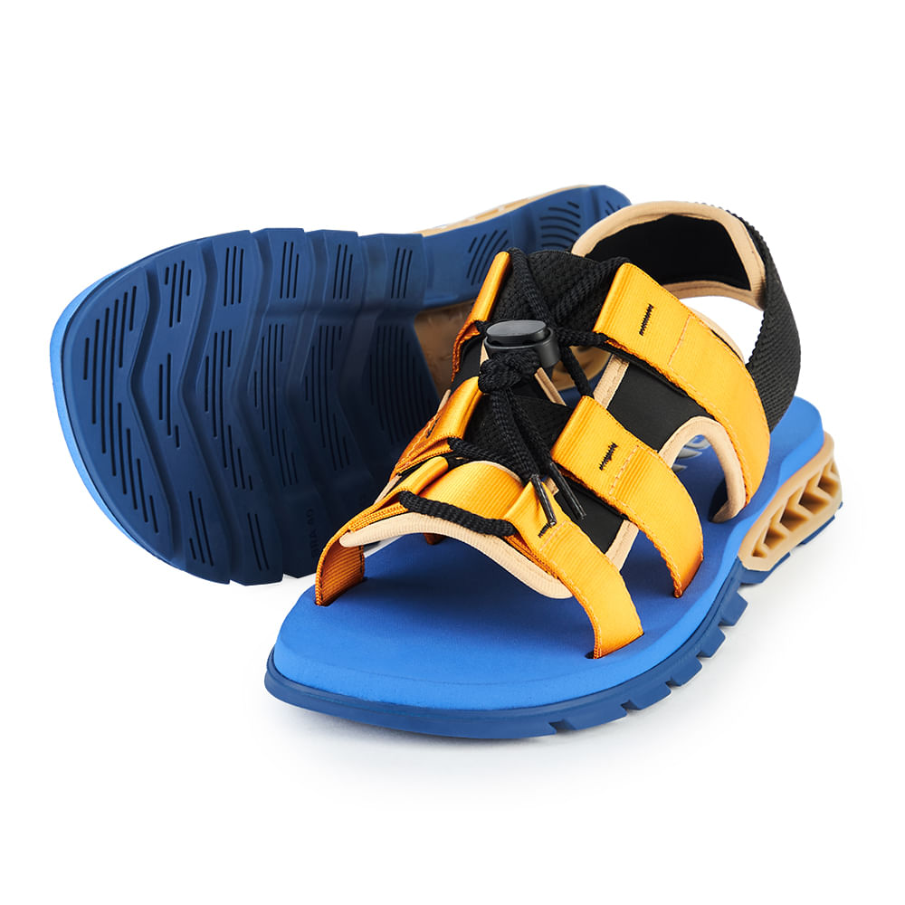 Sandália Kenner Rakka Mezkla Azul E Amarelo