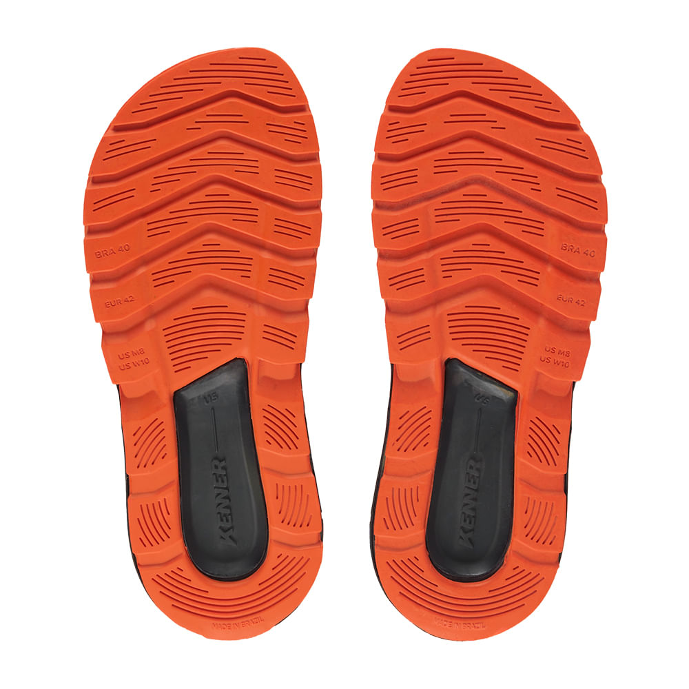 Sandália Kenner Orak Preto Com Laranja