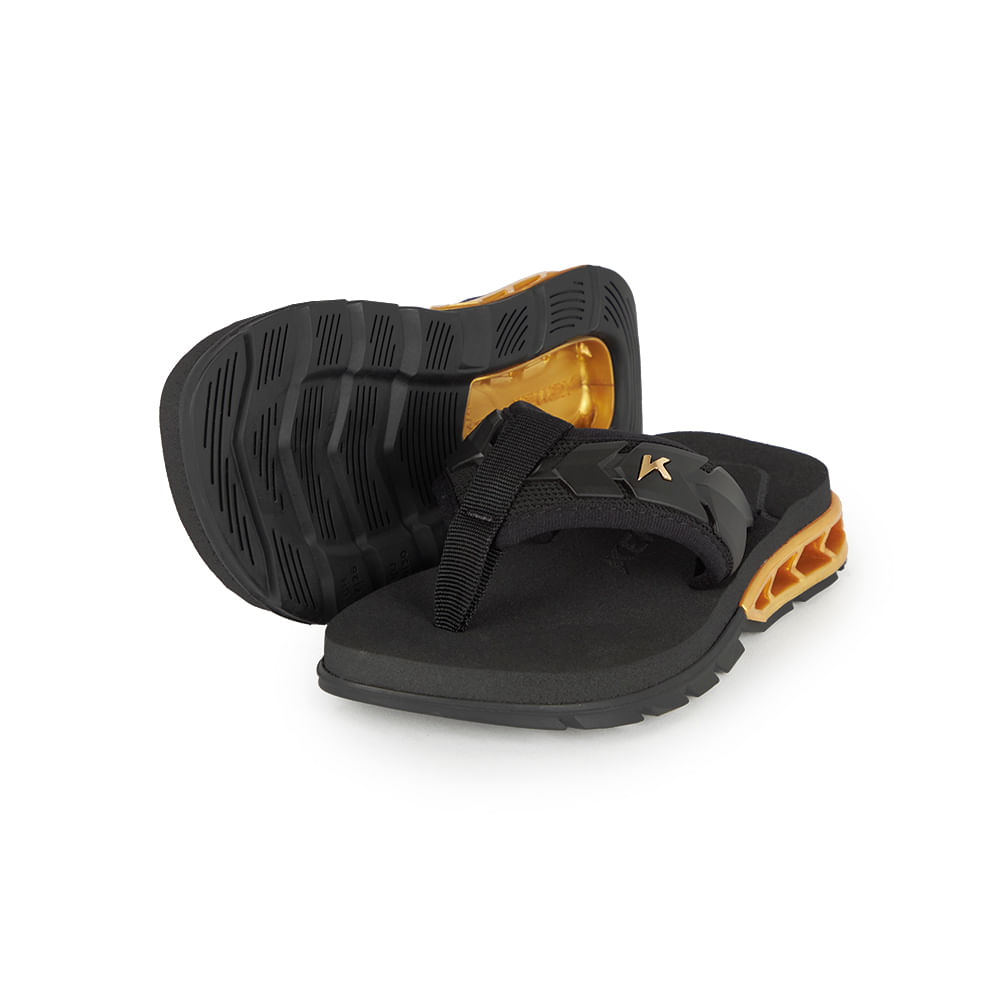 Sandália Kenner Rakka Ultra Force Kids Preto Com Dourado