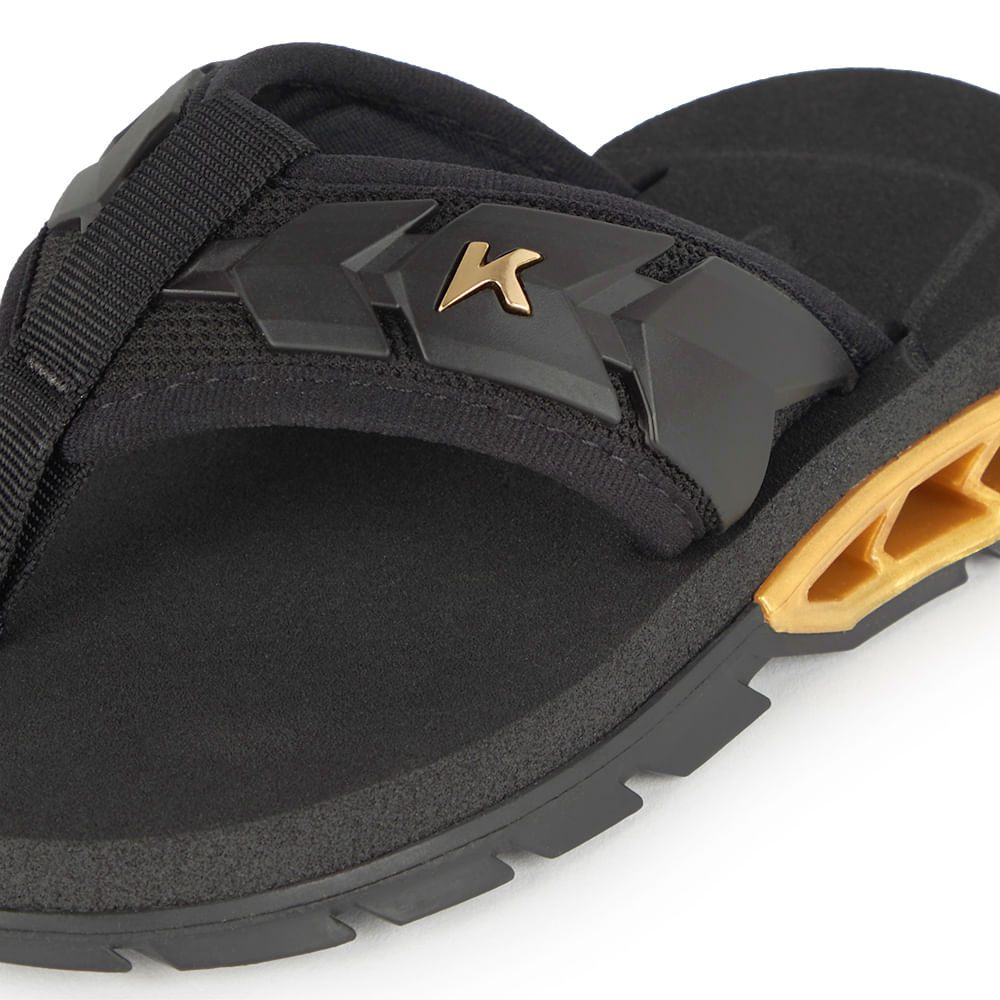 Sandália Kenner Rakka Ultra Force Kids Preto Com Dourado