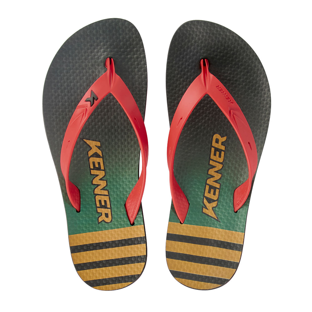Sandália Kenner Summer Listras Vermelho